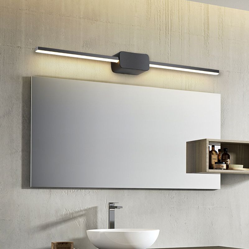 Modern Minimalista Estilo mínimo Luces de tocador montado en la pared lineal ideas de iluminación de tocador de aluminio para el baño