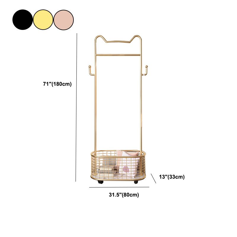 Contemporary Hall Stand Metal No Distressing Hooks Included Free Standing Rack Metal