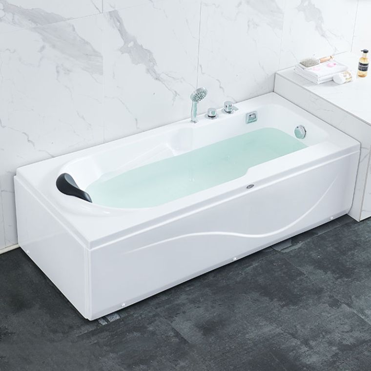 Modern Back to Wall Bathtub Rectangular Antique Finish Soaking Bath Tub