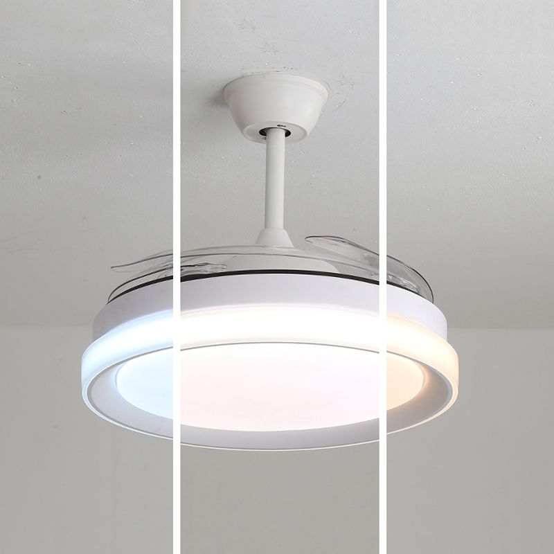 Modern 1 - Light Ceiling Fan Light in Matte White Iron and Acrylic Fan Light Fixture