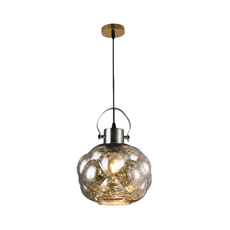 Global Pendant Light Modern Hand Blown Verre 1 Light Chrome / Gol