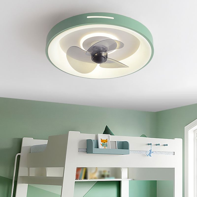 Modern Style Geometry Ceiling Fan Lamp Metal Single Light Ceiling Fan Lighting for Bedroom