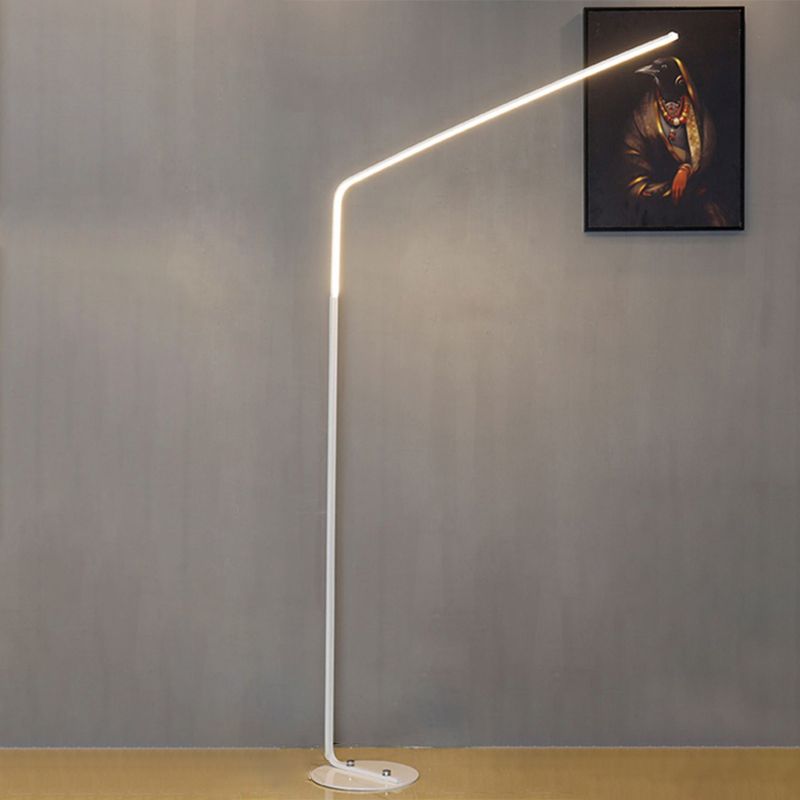 Linear Shape Metal Floor Lights Modern Style Single Light Floor Lamp