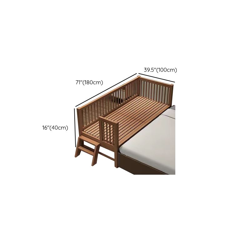 Modern Baby Crib Washed Natural Beech with Guardrail Nursery Bed