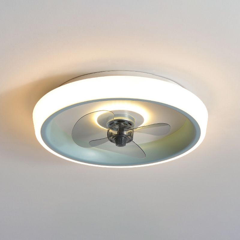 Polish Finish Fan with Light Modernism 3-Blade LED Ceiling Fan for Foyer