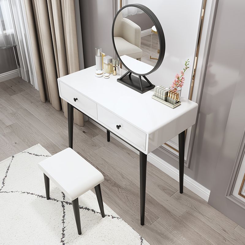 White Makeup Table With Drawers 15.74 W X 29.52" H for Bedroom