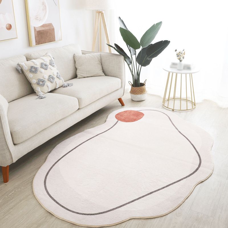 Alfombra de alfombra de alfombra de poliéster blanca informal alfombra resistente manchas para salón para salón