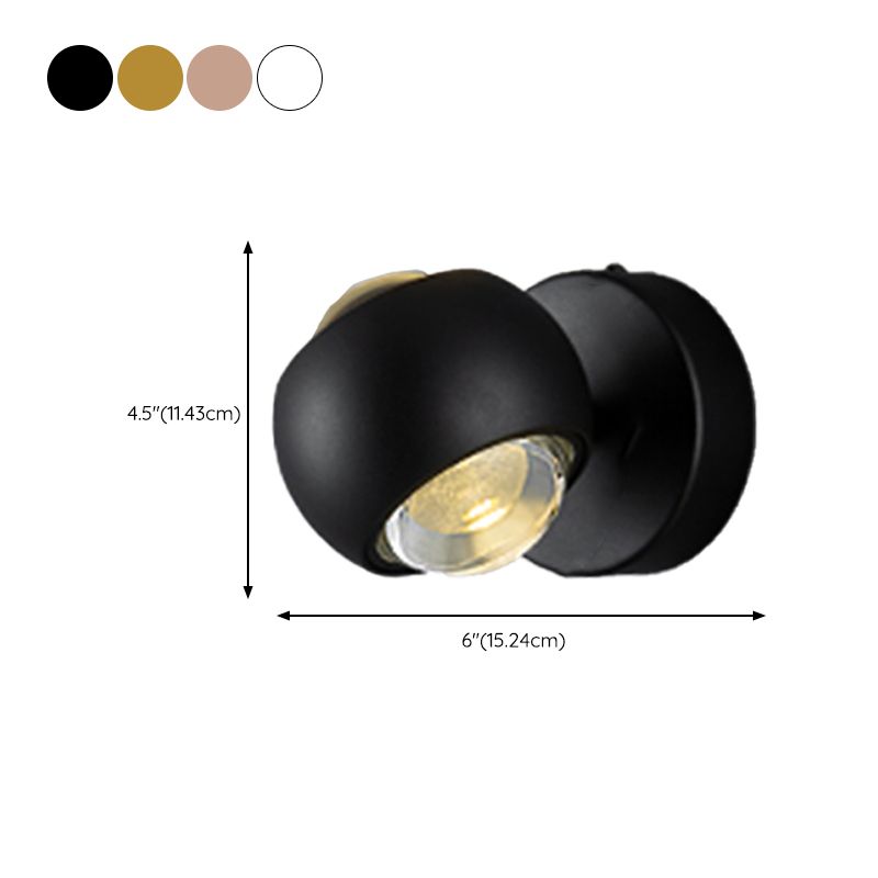 Metal Wall Lamp Modern Style Globe Shape Wall Mounted Lighting for Bedroom