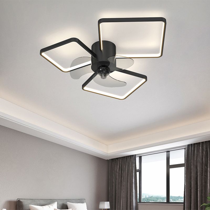 Metal Geometric Ceiling Fans Modern Style Multi Lights Ceiling Fan Lamp Fixture