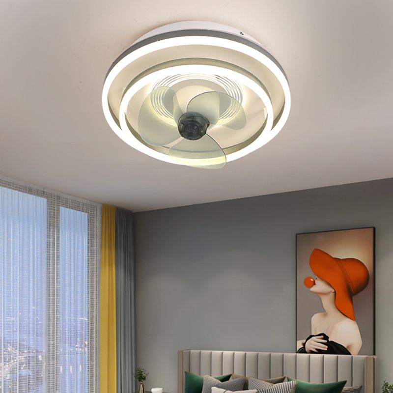 Rotatable-Head Ceiling Fan Lamp Frequency Conversion Modern LED Semi Flush Mount Light