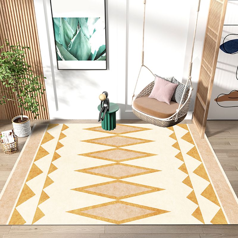 Olden Geometric Pattern Rug Multi Colored Polyster Indoor Rug Non-Slip Backing Machine Washable Area Carpet for Decoration