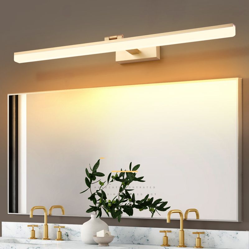 Linear Shape Vanity Light Contemporary Style Metal 1 Light LED Mirror Light for Bathroom