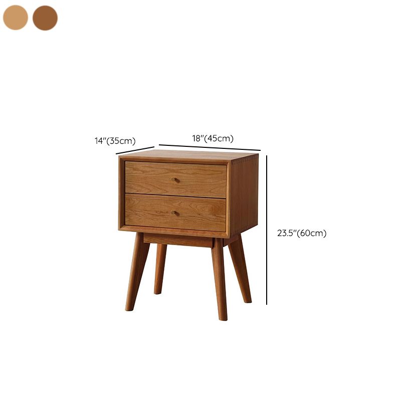 Solid Wood Bed Nightstand Classic Modern Bedside Cabinet for Bedroom