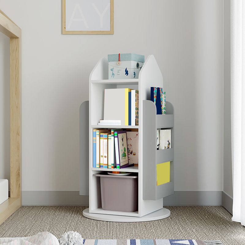 Scandinavian Book Shelf Double-Sided Standard Kids Bookcase in Open Back