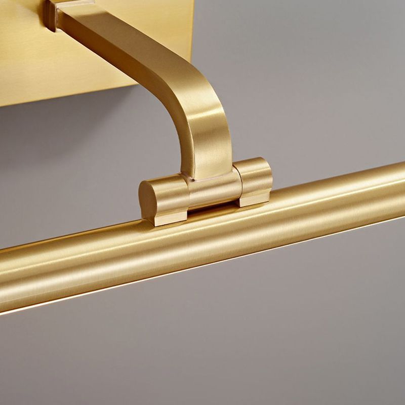 Contemporary Vanity Lights Elongated LED Wall Light Fixtures with Brass for Bathroom