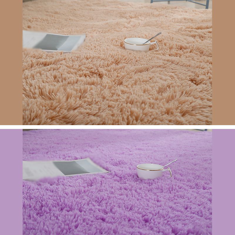 Relaxing Plain Shag Rug Polyester Area Carpet Stain Resistant Indoor Rug for Home Decoration