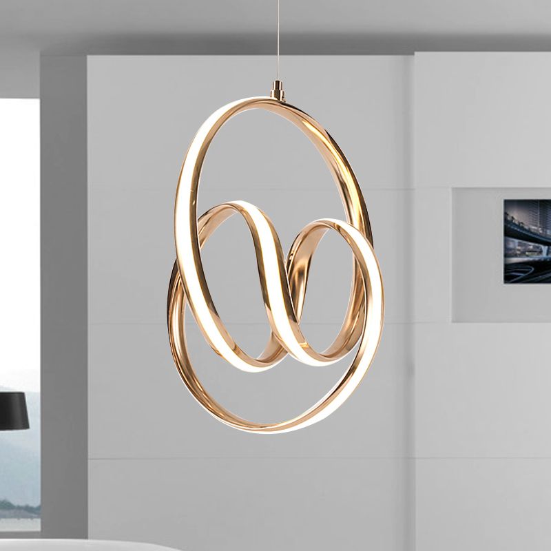 Twisted Restaurant Chandelier Pendant Acrylic LED Simplicity Ceiling Light in Gold