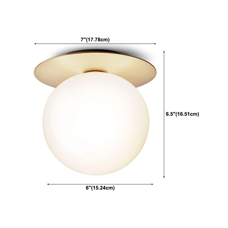 Golden Flush Mount Lighting Contemporary Globe Ceiling Light for Home