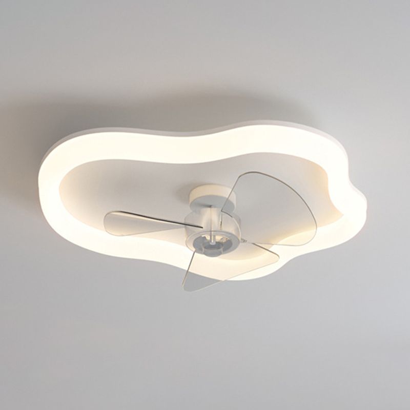 Cloud Shape 1 - Light Fan Mounted Fixture White Iron and Acrylic Ceiling Fan