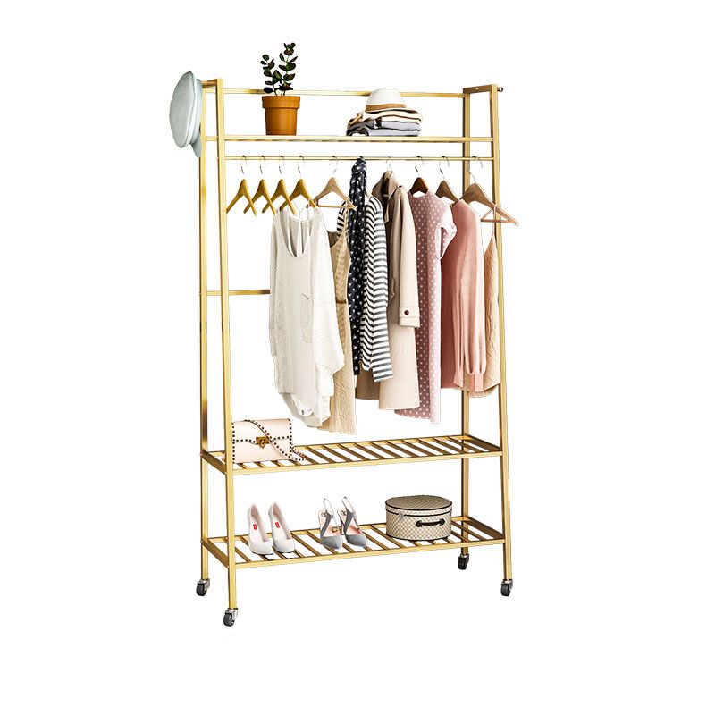 Glam Hall Stand Metal Free Standing Shelving Included Coat Rack