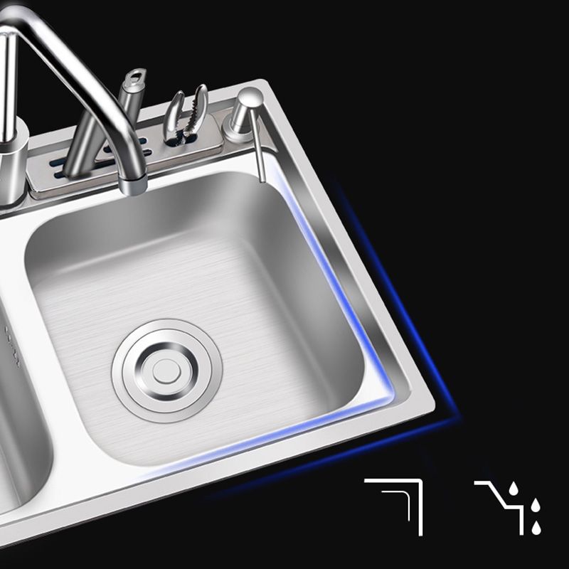 Modern Style Kitchen Sink Stainless Steel Corrosion Resistant Drop-In Kitchen Sink