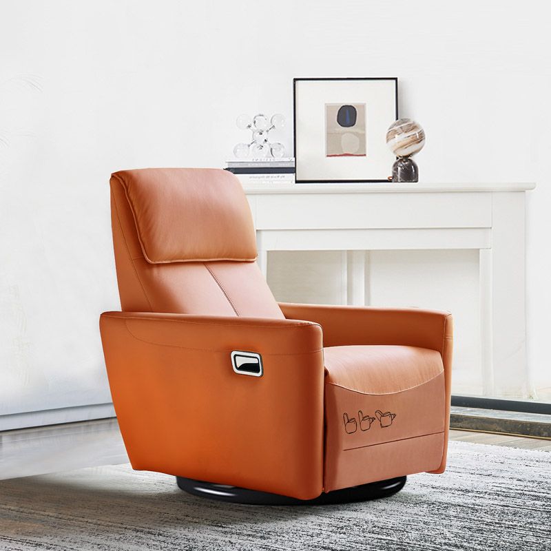 Solid Color Swivel Rocker Standard Recliner Leather Recliner Chair