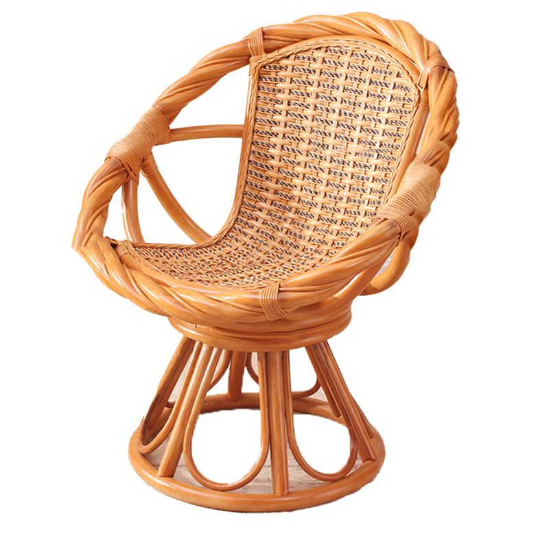 Tropical Natural Patio Dining Chair Rattan with Arm Single Chair