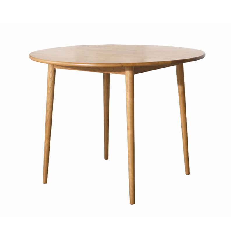 Solid Wood Contemporary Round Dining Table Wood Top Table with 4 Legs