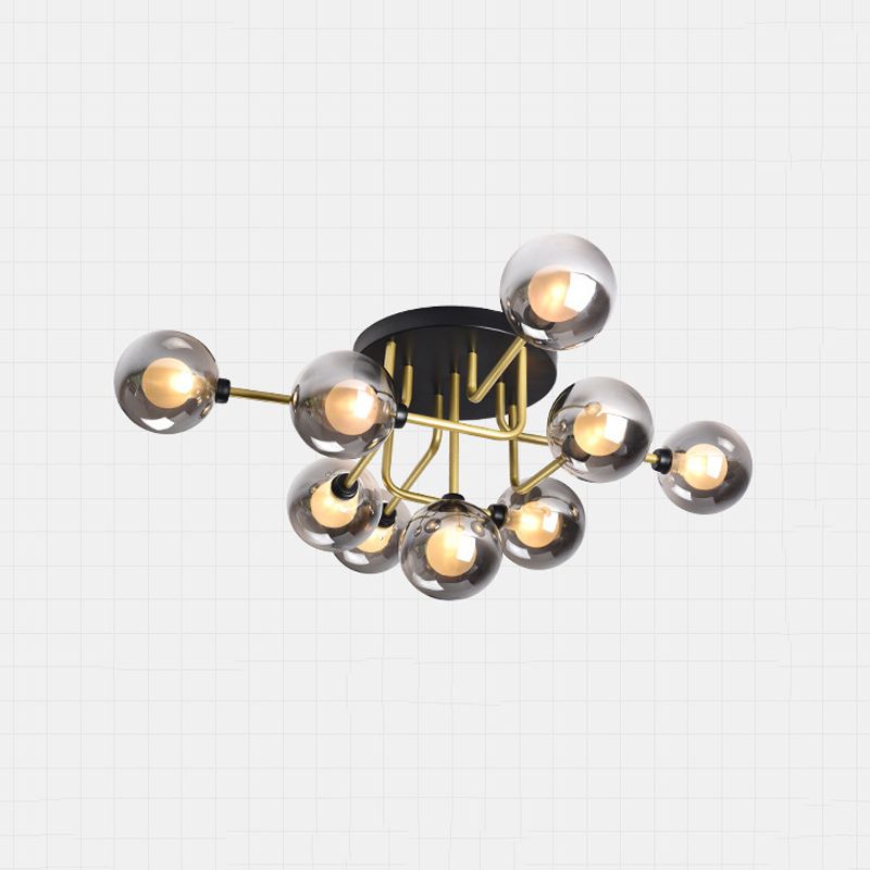 Sputnik Flush Mount Ceiling Light Globe Glass Lamp Shade Semi Flush for Living Room