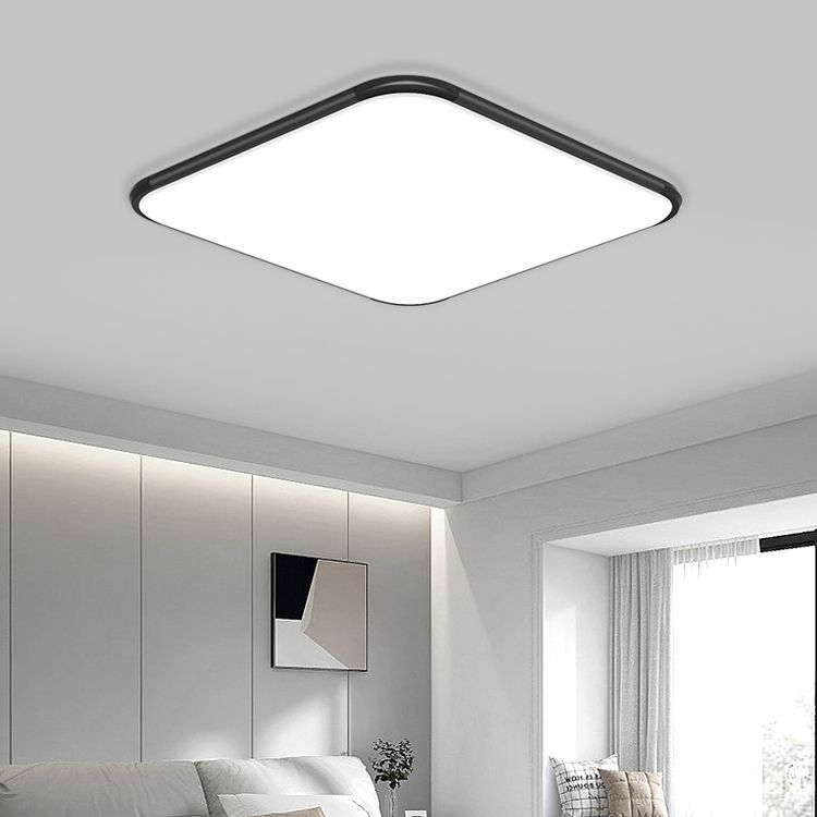 Minimalism Ceiling Light Fixture Black and White LED Flush Mount for Bedroom