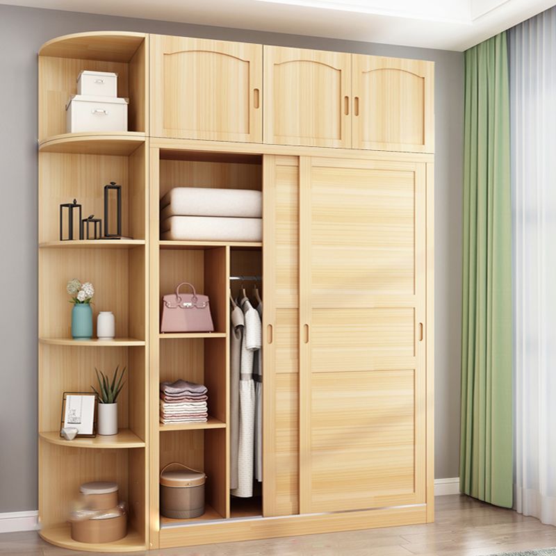 Solid Wood Wardrobe Armoire Contemporary Wardrobe Armoire with Doors