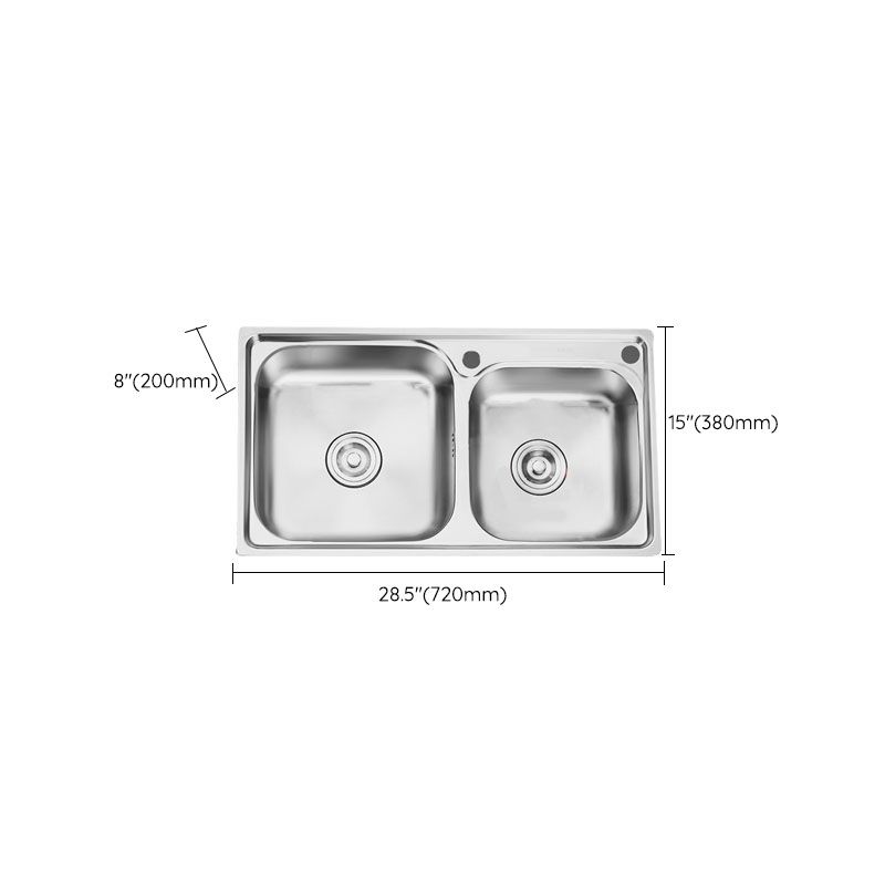 Classic Style Kitchen Sink Stainless Steel Kitchen Sink with Drain Strainer Kit