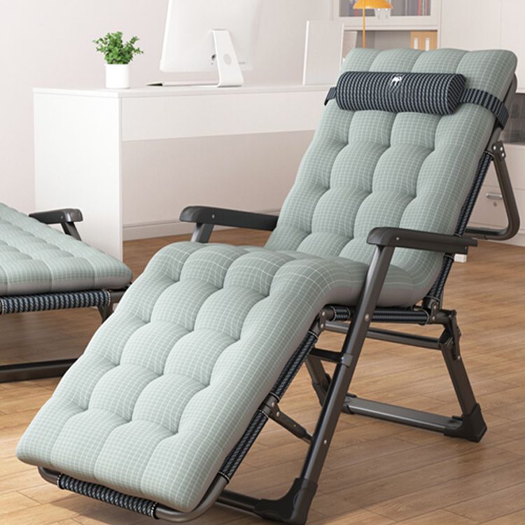 Contemporary Metal Base Recliner Chair with Arms and Independent Foot Movement