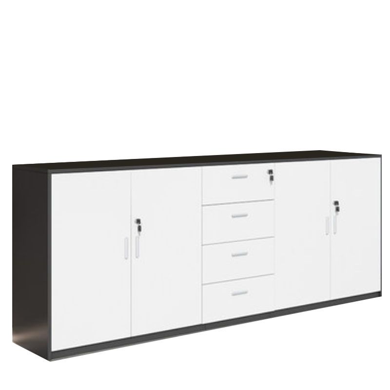 Lateral File Cabinet Wood Color Block Locking File Cabinet with Drawers