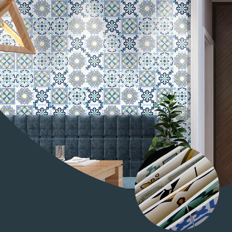 Mosaic Tile Wallpaper Contemporary Plastic Wallpaper with Square Shape