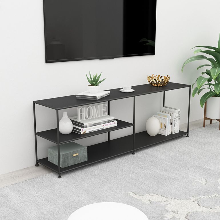 19.69"H TV Stand Industrial Style Open Storage TV Console with 3-shelf