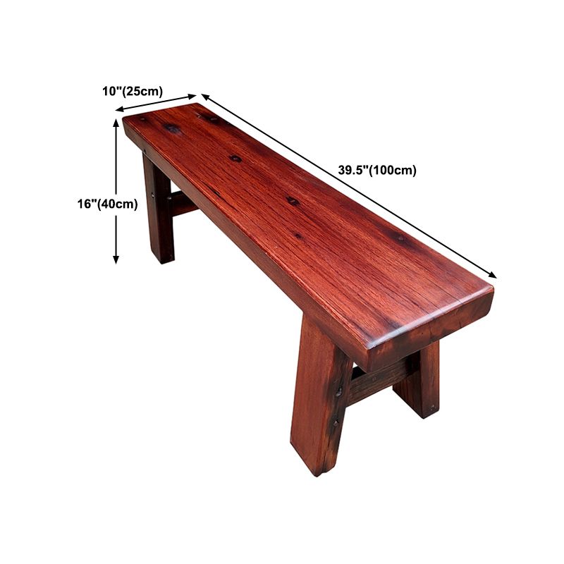 Solid Wood Thickened Dining Bench, Traditional 16"H Seating Bench  with Legs