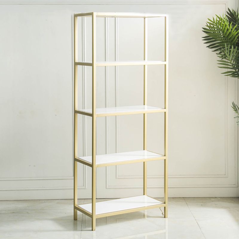 Modern Style Bookcase Metal Open Back Etagere Bookshelf for Home Office