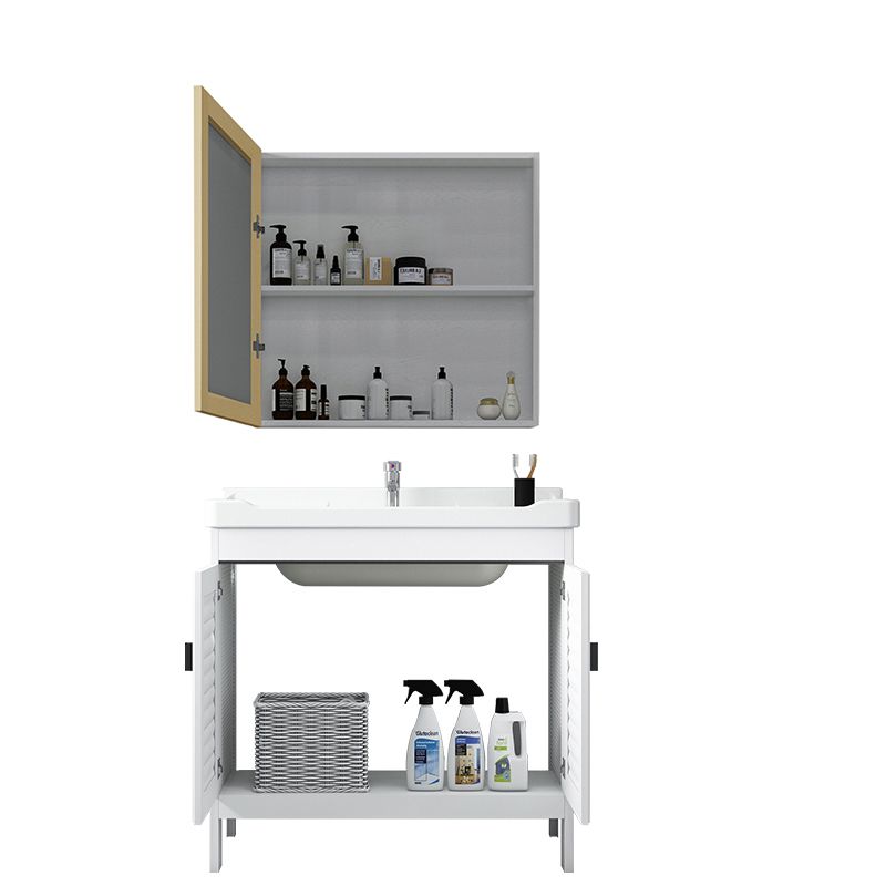Gorgeous Metal Vanity Cabinet Freestanding Standard Open Console with Sink Set