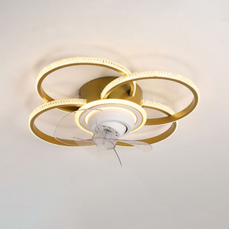 Metal Round Shape Ceiling Fans Light Modern Style 5-Lights Ceiling Fan Light