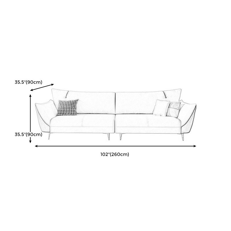 Scandinavian Beige Upholstery Sofa for Apartment and Living Room