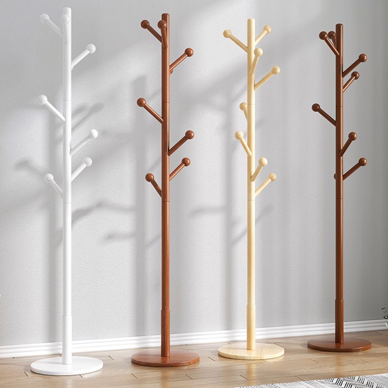 Hall Tree Modern Hooks Free Standing Solid Wood in Bedroom Coat Hanger