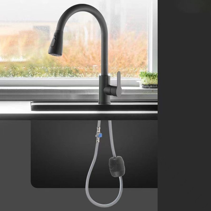 Modern 1-Handle 1-Hole Faucet Stainless Steel with Pull out Sprayer Faucet