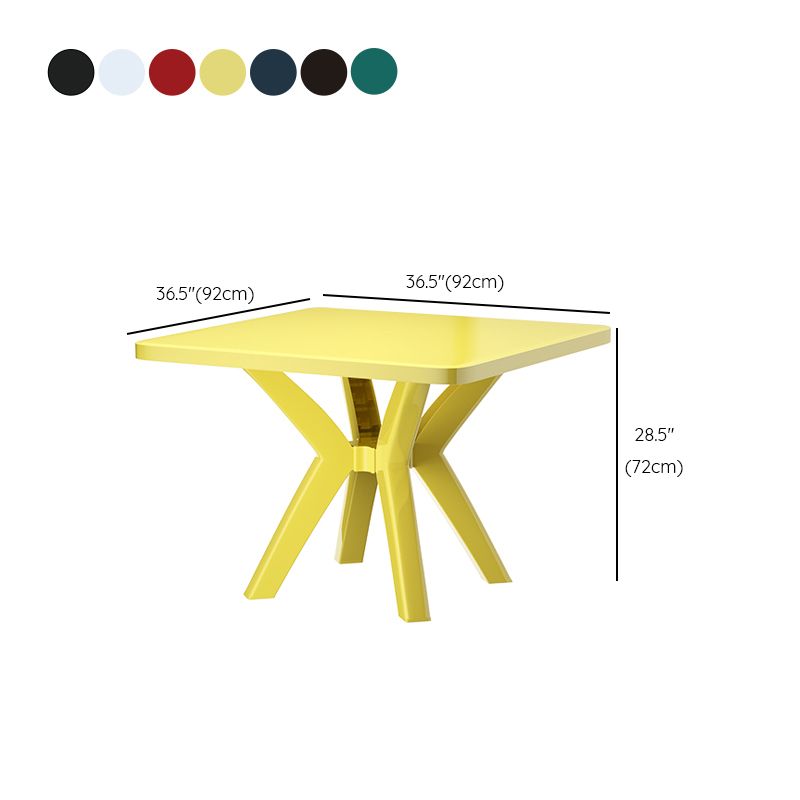 Plastic Outdoor Dining Table Modern Style Square Patio Table