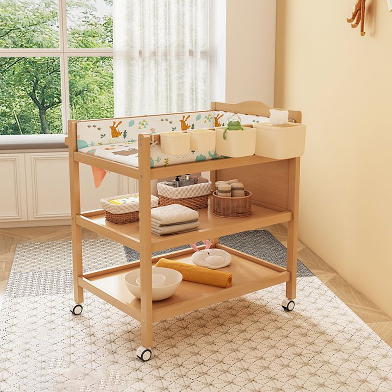 Modern Wooden Baby Changing Table Safety Rails Changing Table With Wheels