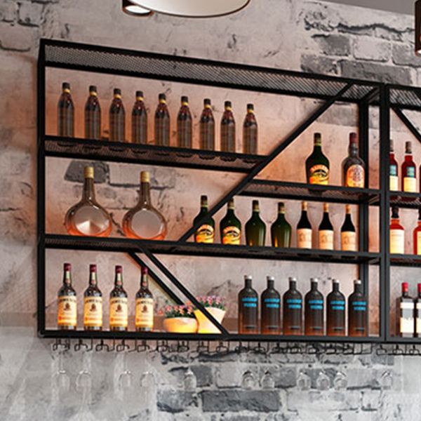 Modern Simple Wine Rack Iron Shelf Wall Mounted Wine Rack for Bar