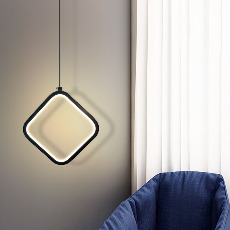 Geometry Shape Metal Hanging Light Modern Style 1-Light Hanging Light Fixture