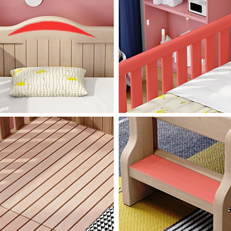 Detachable Headboard Toddler Bed Guardrails Kids Bed with Guardrail