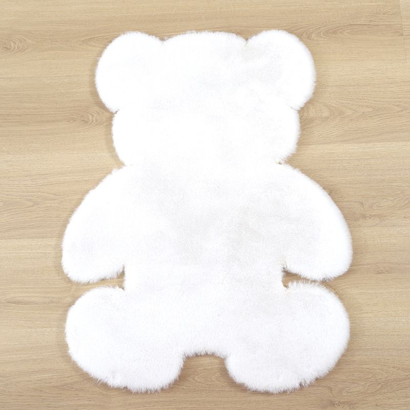 Distinctive Solid Color Shag Rug Funky Bear Shape Carpet Polyester Anti-Slip Carpet for Living Room