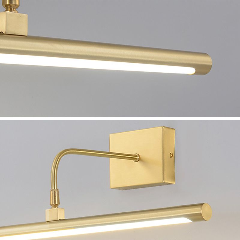 Modern Luxury Style Linear Wall Mounted Vanity Lights Copper Wall Lighting Ideas for Bathroom